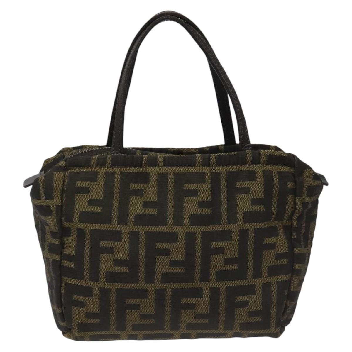 Fendi Zucca Brown Canvas Handbag (Pre-Owned)