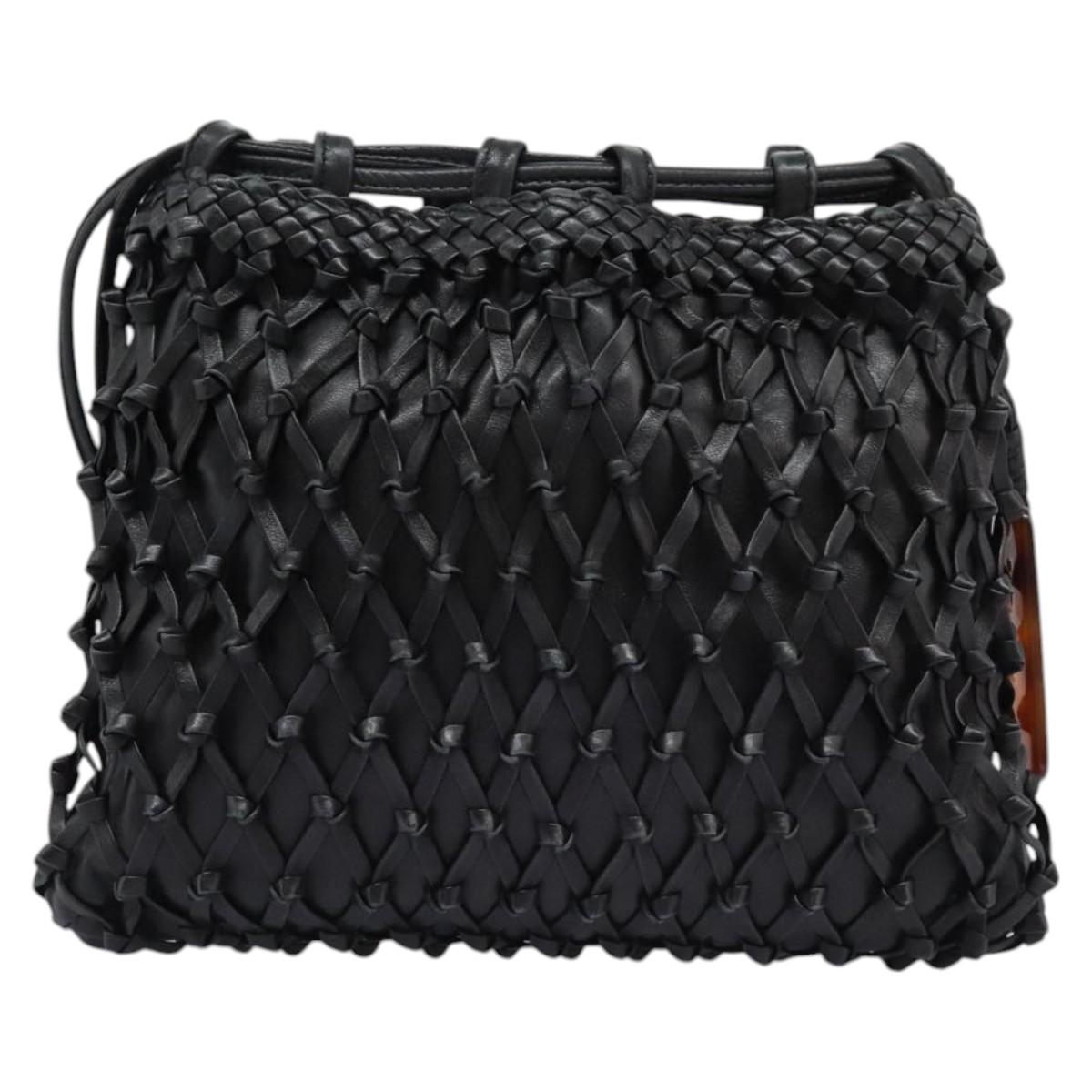 Chanel Bucket Black Leather Shoulder Bag (Pre-Owned)