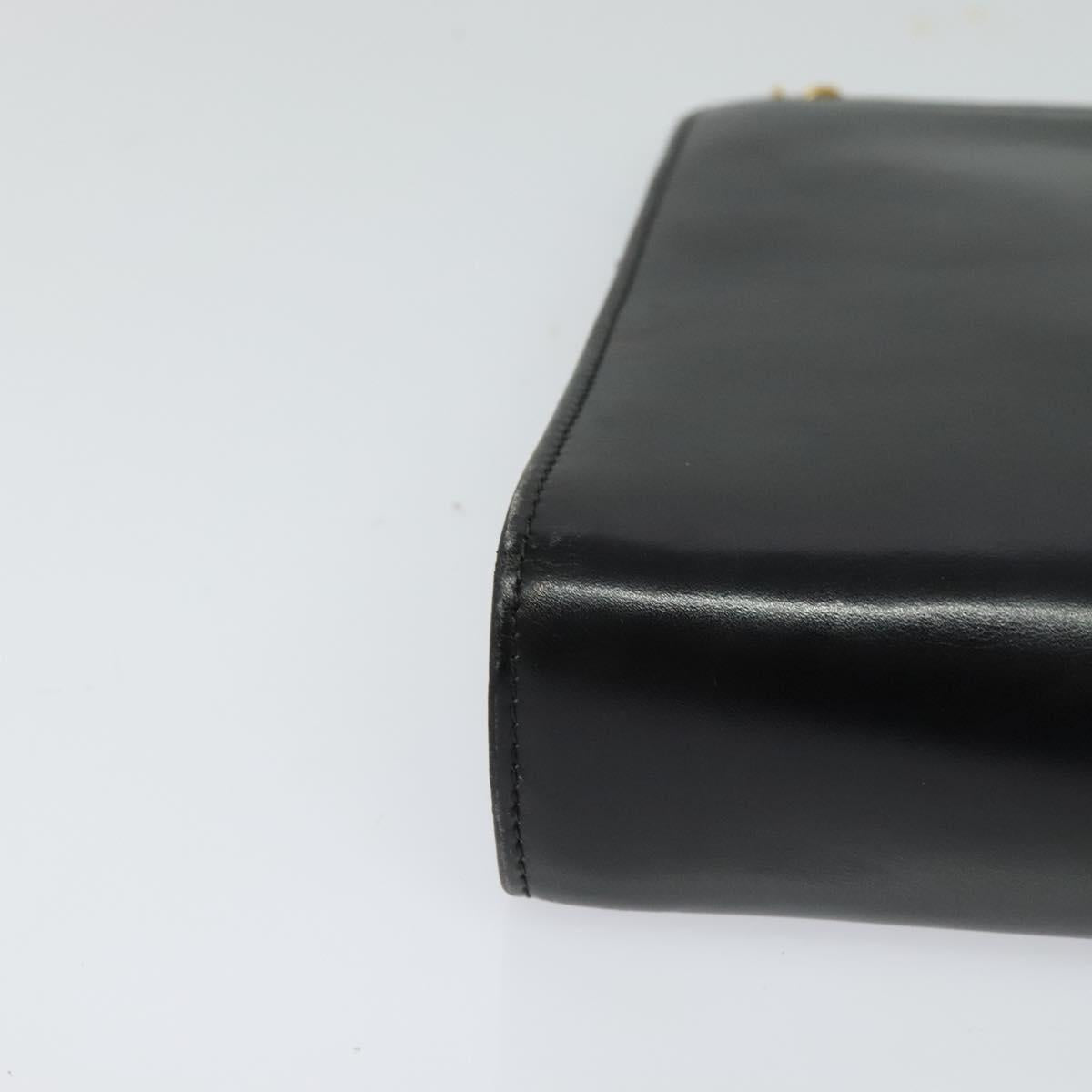 Salvatore Ferragamo Gancini Black Leather Shoulder Bag (Pre-Owned)