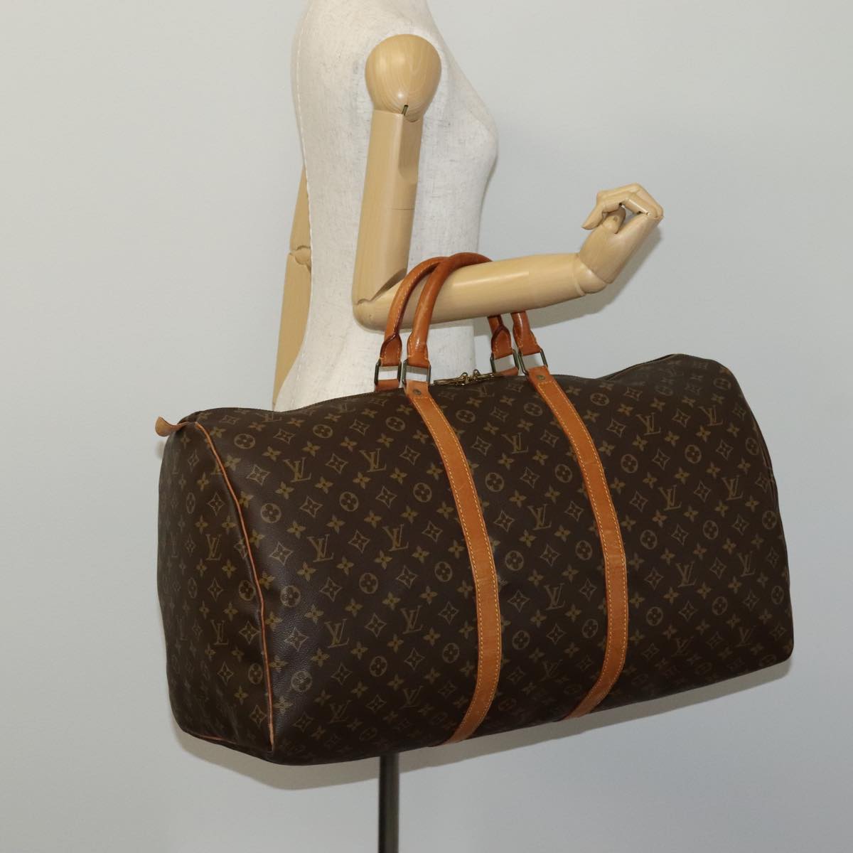 Louis Vuitton Keepall 60 Brown Canvas Travel Bag (Pre-Owned)