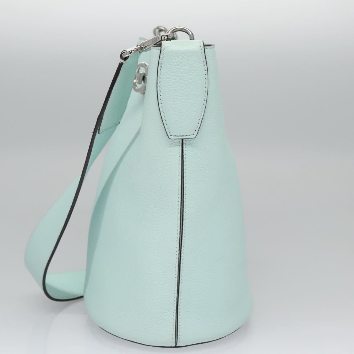 Salvatore Ferragamo Gancini Green Leather Shoulder Bag (Pre-Owned)