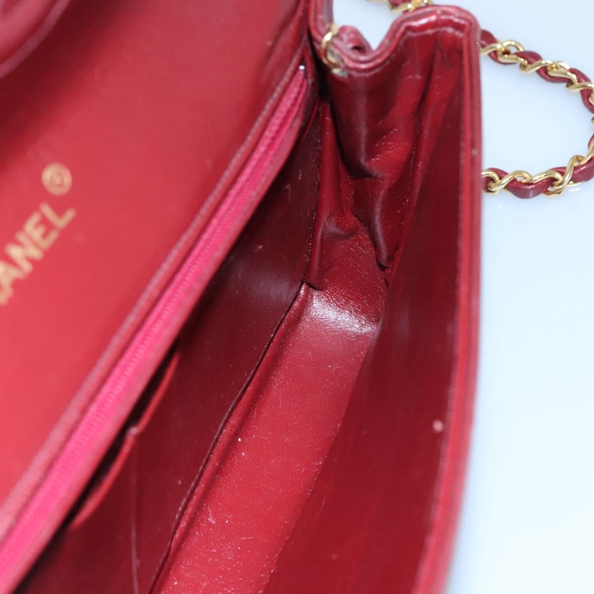 Chanel Single Flap Red Leather Shoulder Bag (Pre-Owned)