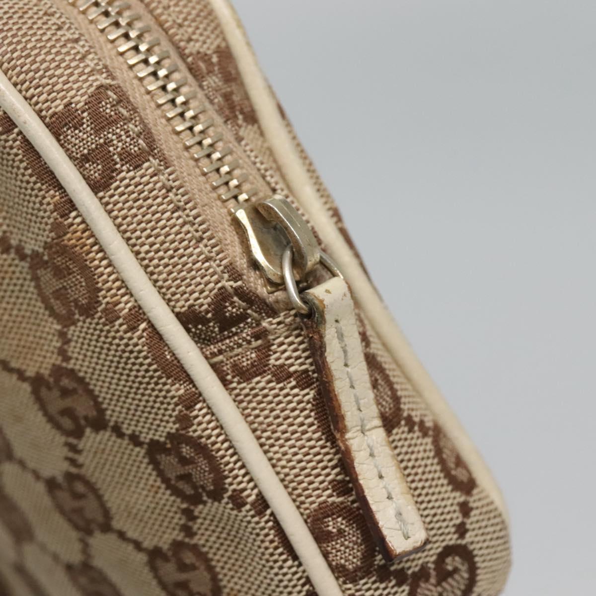 Gucci Gg Canvas Beige Canvas Shoulder Bag (Pre-Owned)