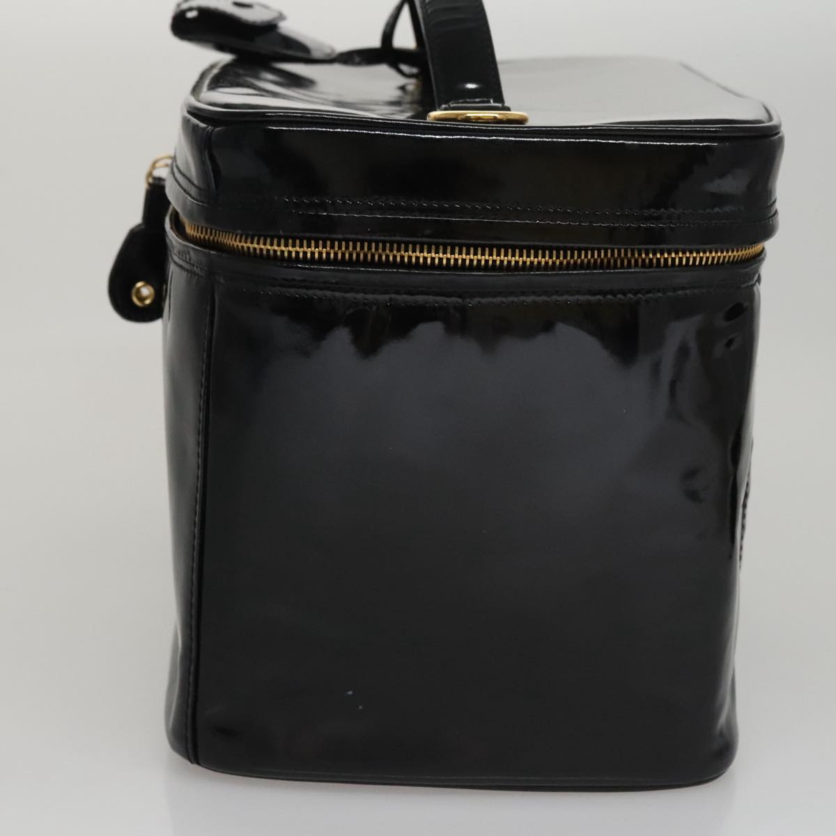 Chanel Vanity Black Patent Leather Clutch Bag (Pre-Owned)