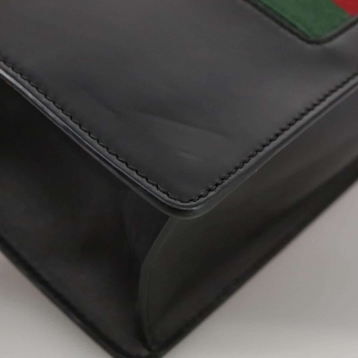 Gucci Sylvie Black Leather Shoulder Bag (Pre-Owned)