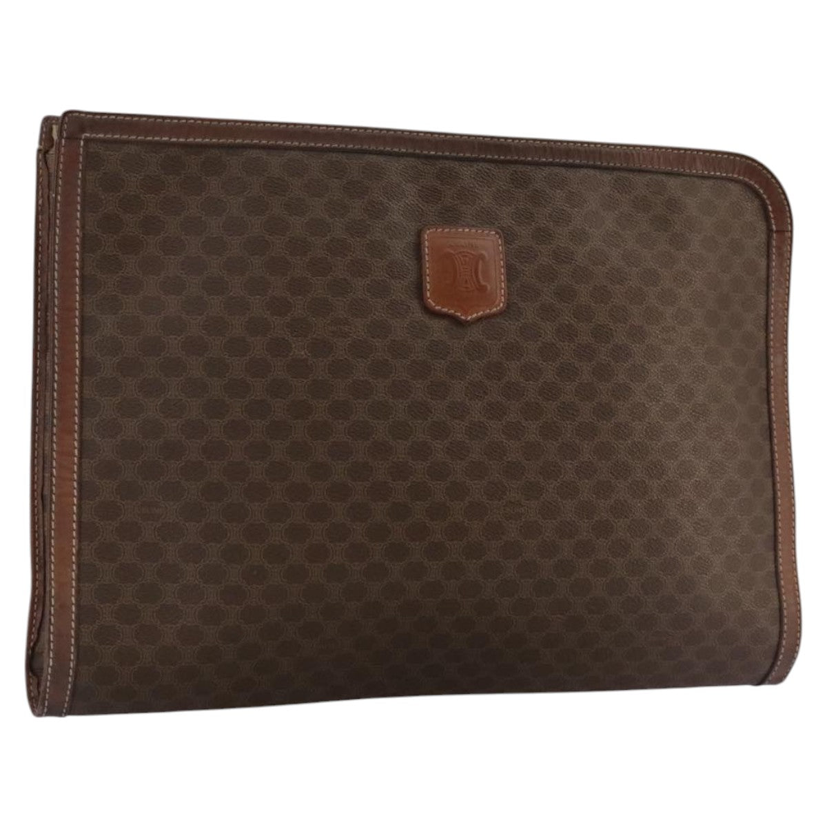 Céline Macadam Brown Canvas Briefcase Bag (Pre-Owned)