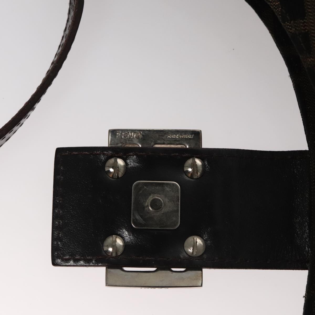 Fendi Zucca Brown Canvas Shoulder Bag (Pre-Owned)