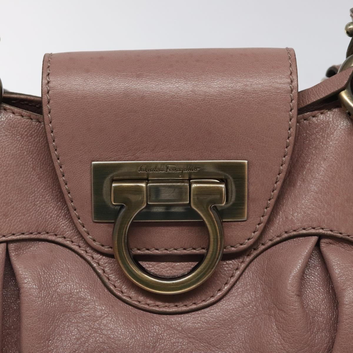 Salvatore Ferragamo Gancini Pink Leather Handbag (Pre-Owned)