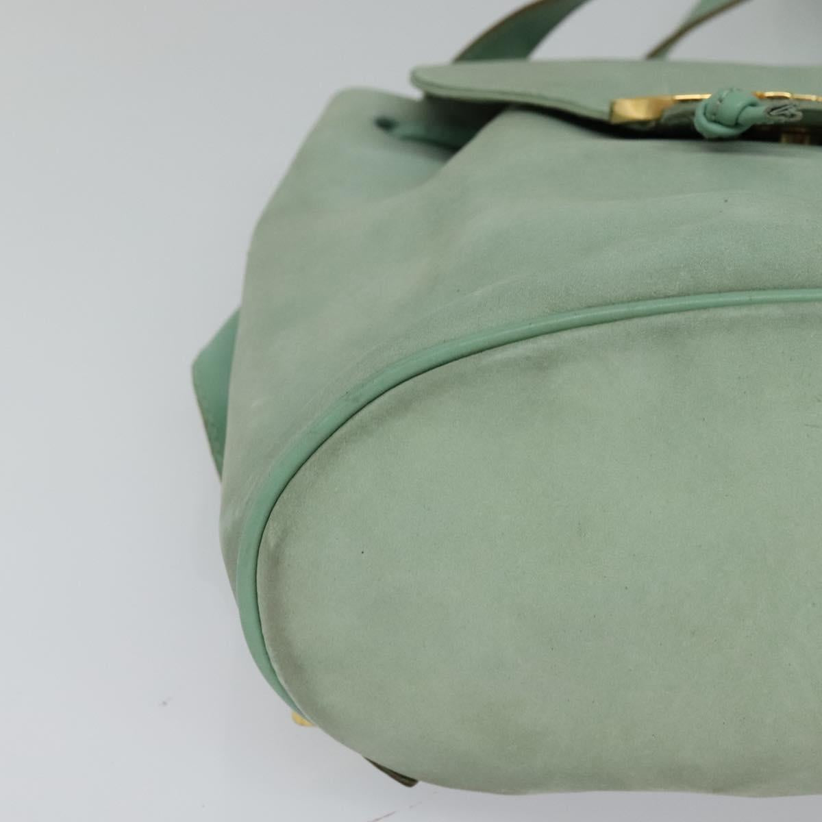 Salvatore Ferragamo Gancini Blue Suede Backpack Bag (Pre-Owned)