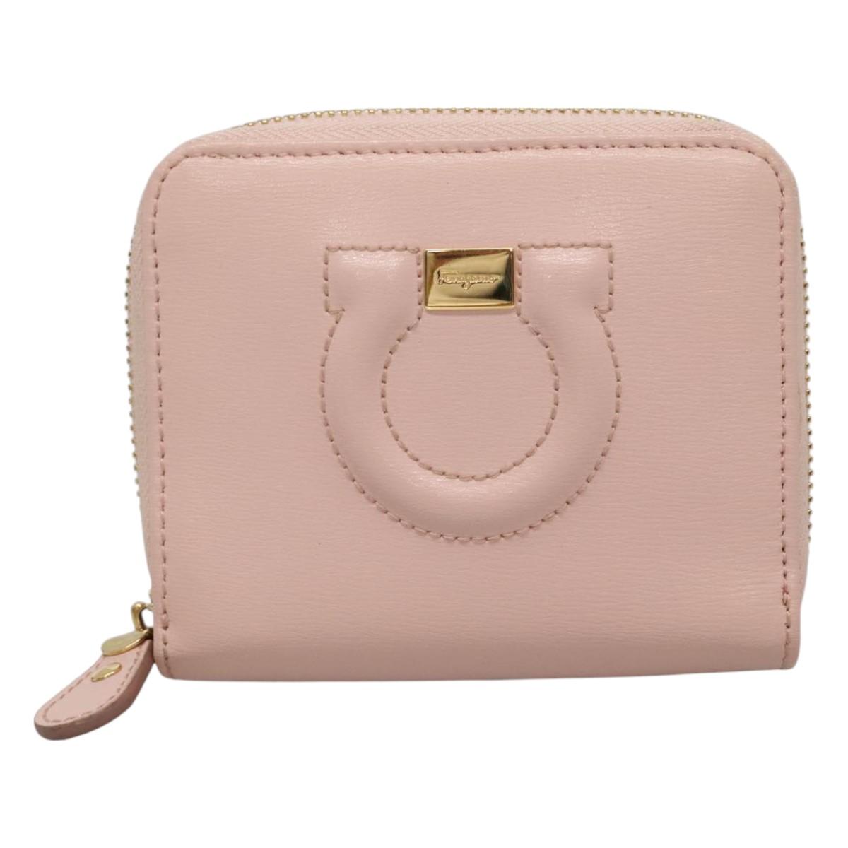 Salvatore Ferragamo Gancio Pink Leather Wallet (Pre-Owned)