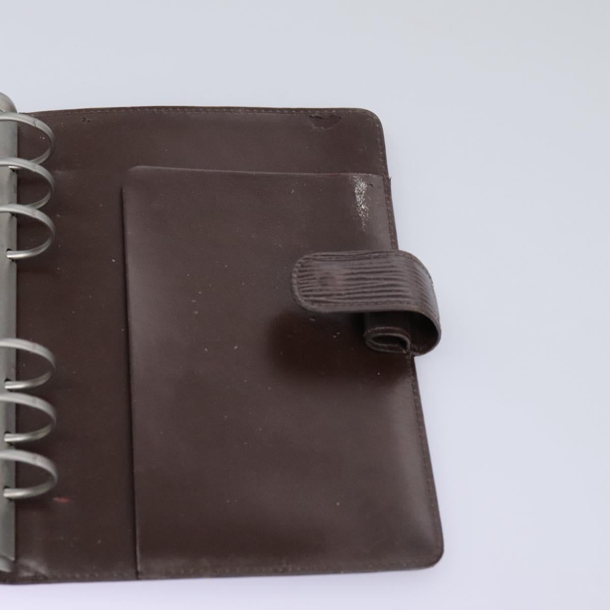 Louis Vuitton Couverture Agenda Fonctionnel Mm Brown Leather Wallet (Pre-Owned)