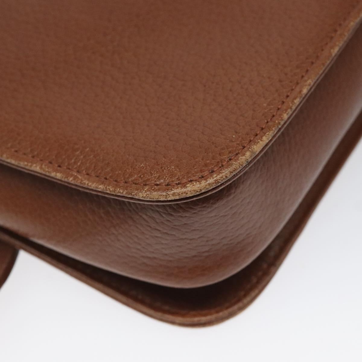 Burberry Nova Check Brown Leather Shoulder Bag (Pre-Owned)