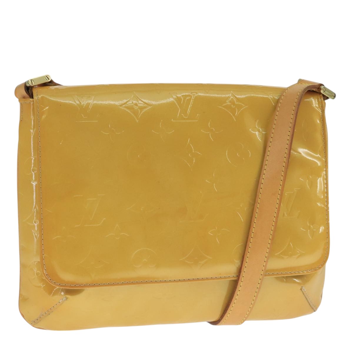 Louis Vuitton Thompson Street Beige Patent Leather Shoulder Bag (Pre-Owned)