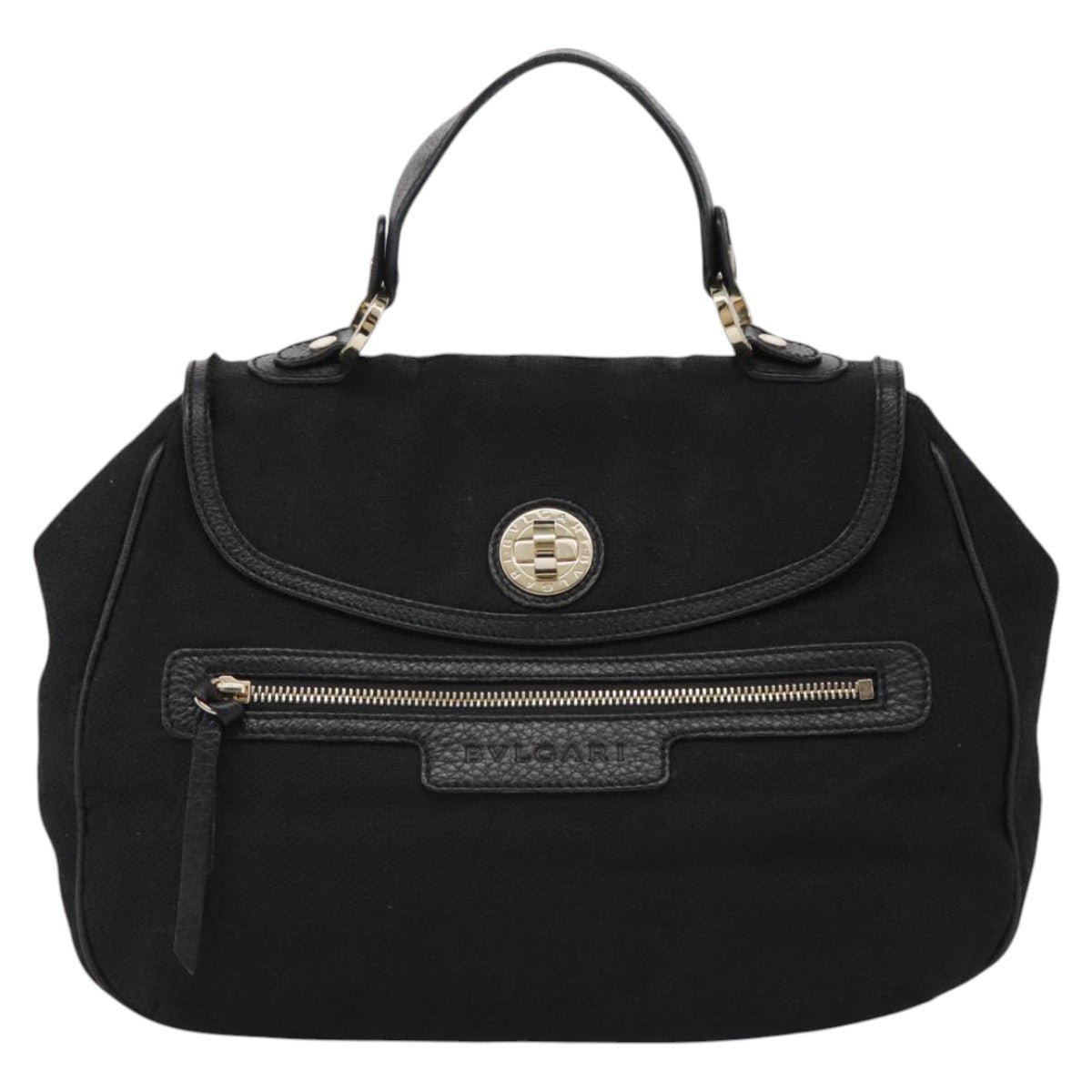 Bulgari Black Canvas Handbag (Pre-Owned)