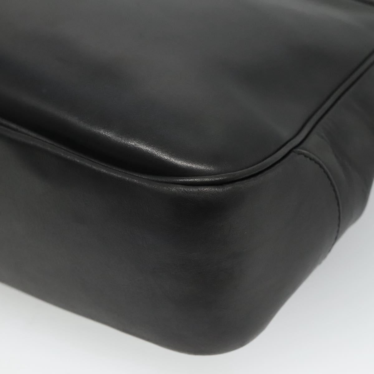 Salvatore Ferragamo Gancini Black Leather Shoulder Bag (Pre-Owned)
