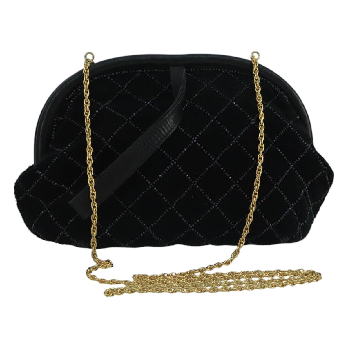Bally Black Velvet Shoulder Bag (Pre-Owned)