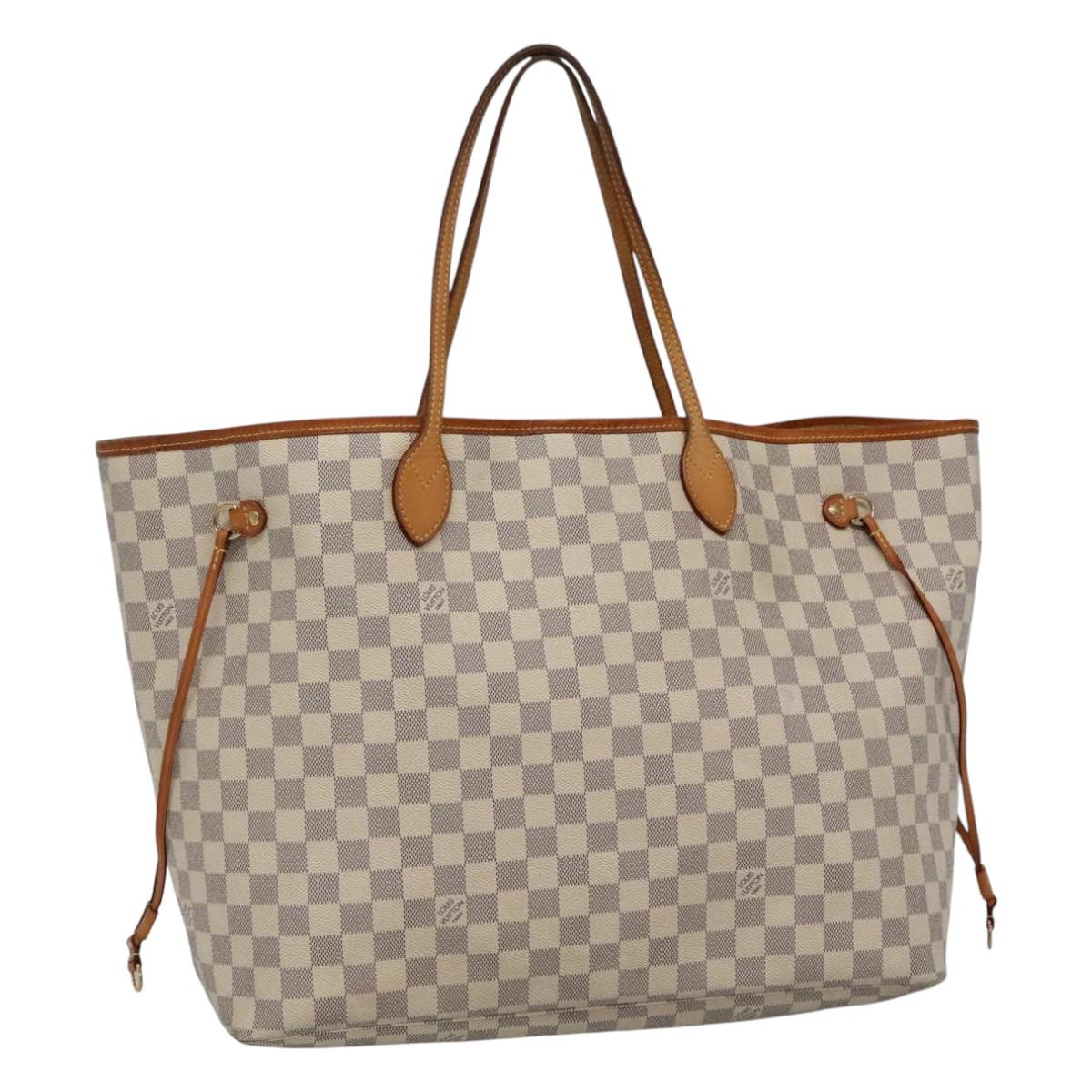 Louis Vuitton Neverfull Gm White Canvas Tote Bag (Pre-Owned)