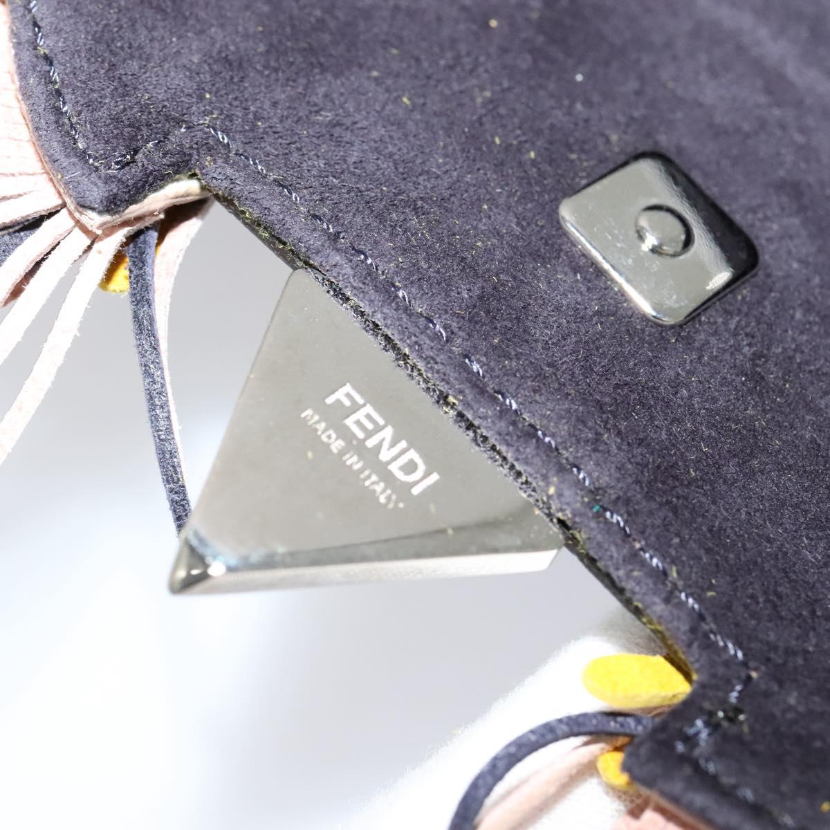 Fendi Monster Navy Leather Shoulder Bag (Pre-Owned)