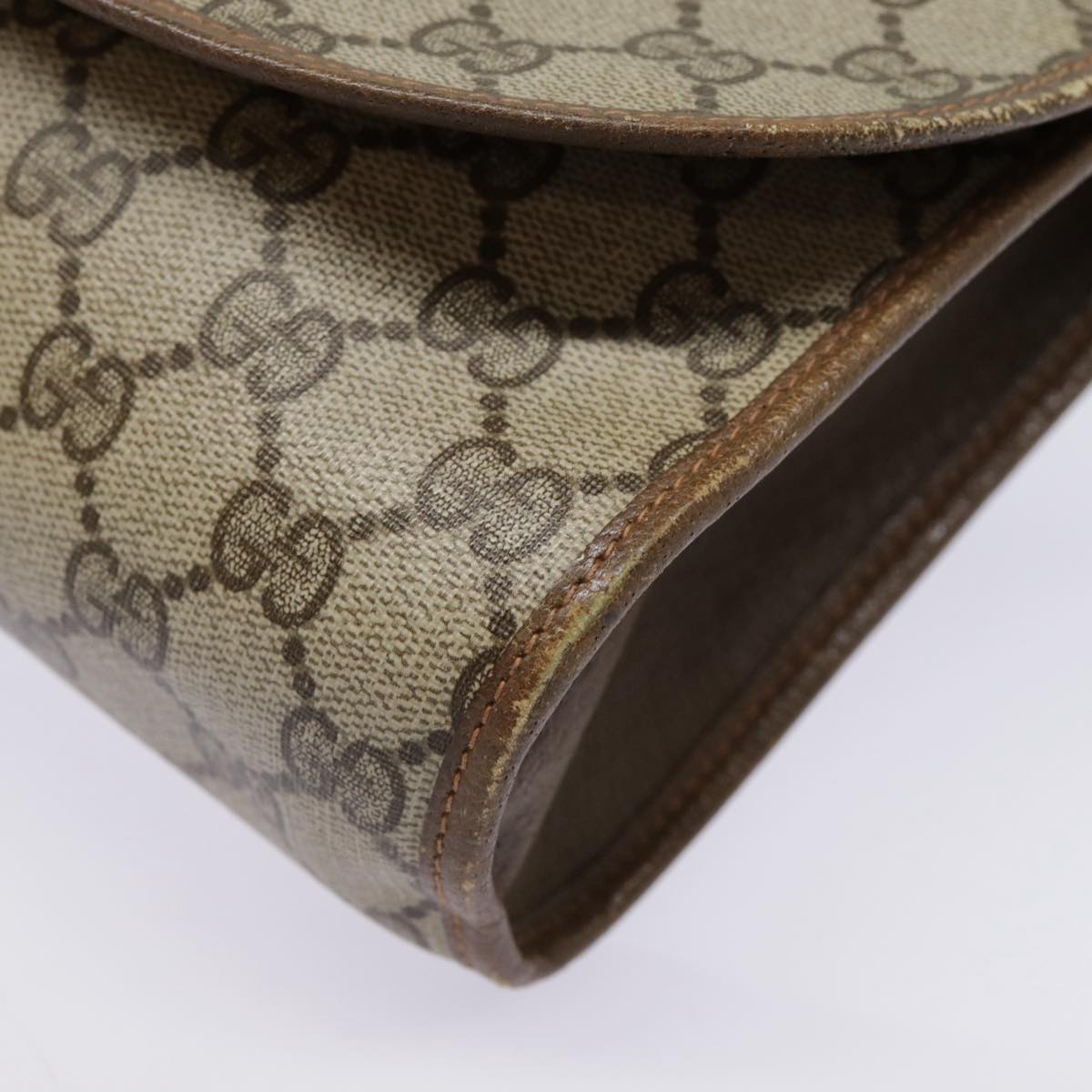 Gucci Ophidia Beige Canvas Clutch Bag (Pre-Owned)