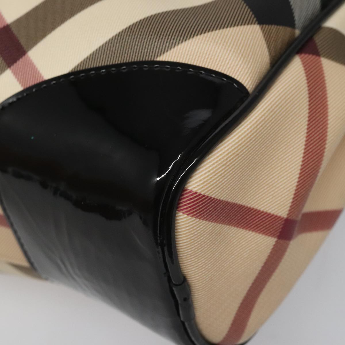 Burberry Nova Check Beige Canvas Shoulder Bag (Pre-Owned)