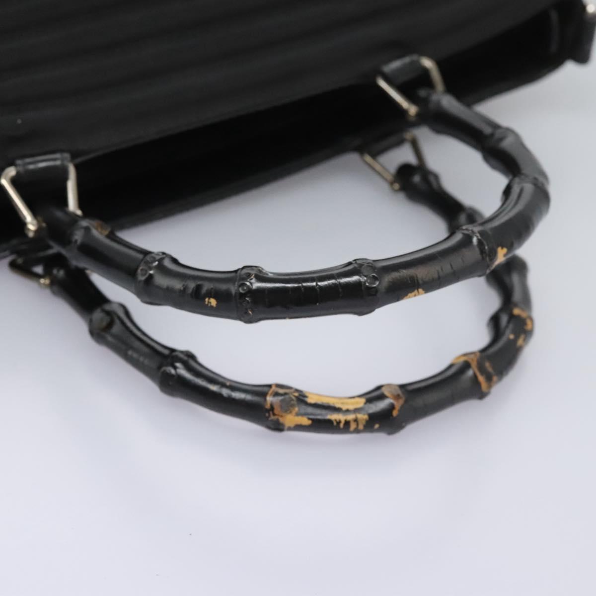 Gucci Bamboo Black Canvas Handbag (Pre-Owned)