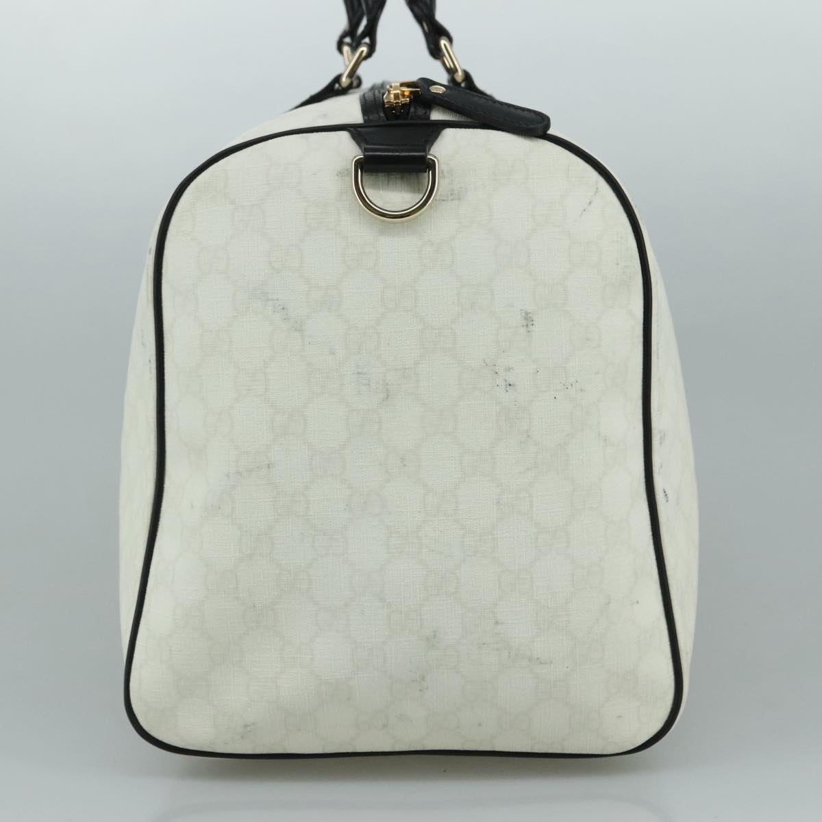 Gucci Gg Canvas White Canvas Travel Bag (Pre-Owned)