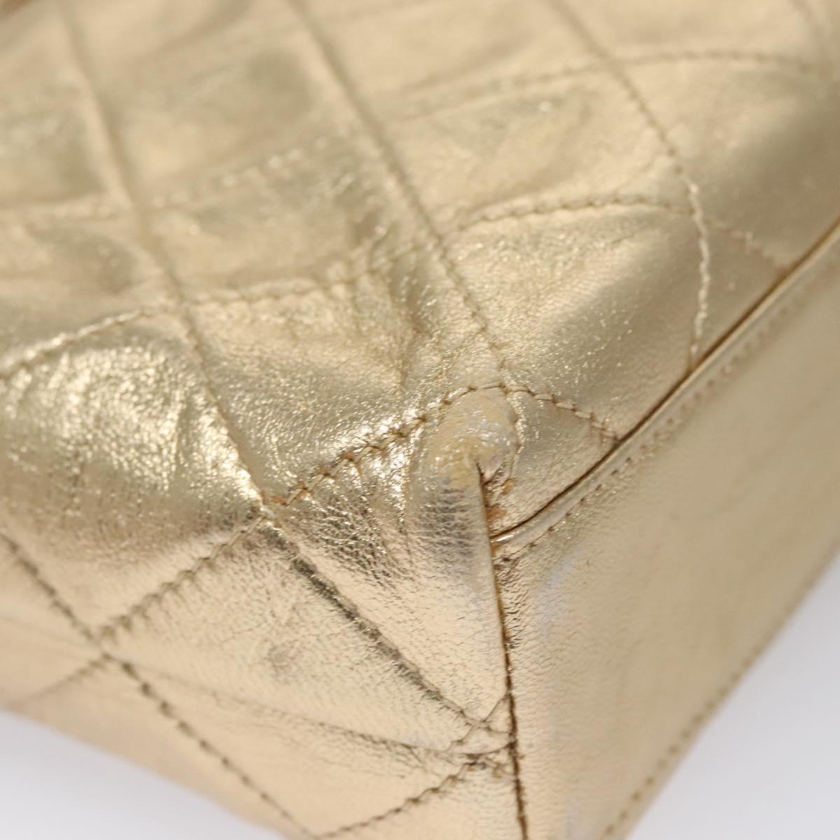 Chanel Quilted Gold Leather Shoulder Bag (Pre-Owned)