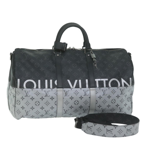 Louis Vuitton Keepall Bandouliere 50 Black Canvas Travel Bag (Pre-Owned)