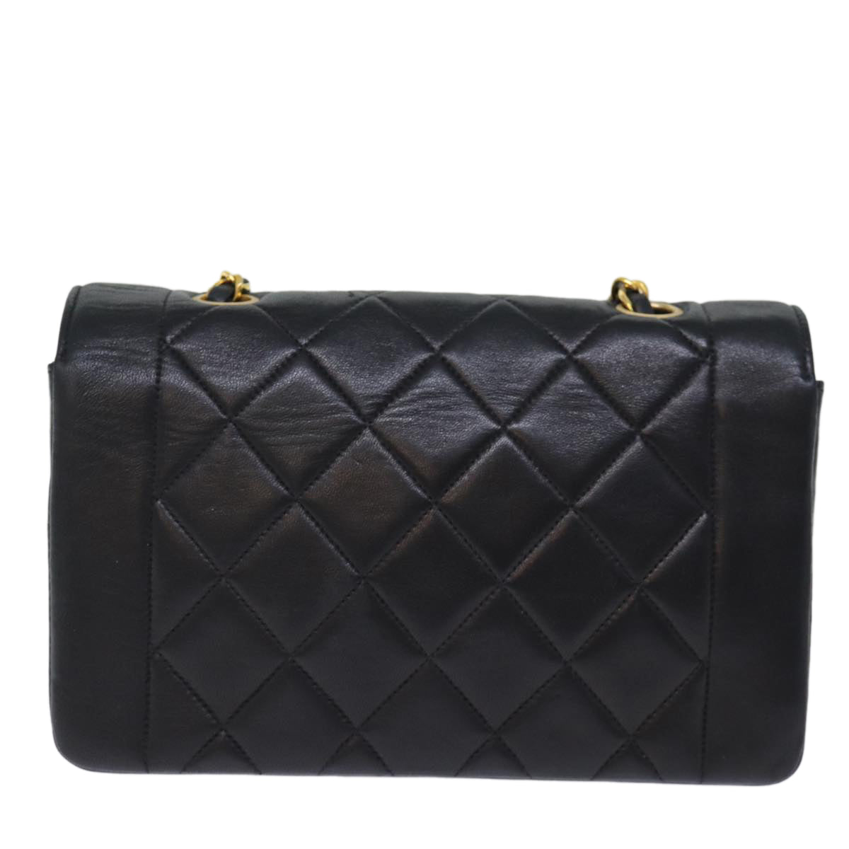 Chanel Diana Black Leather Shoulder Bag (Pre-Owned)
