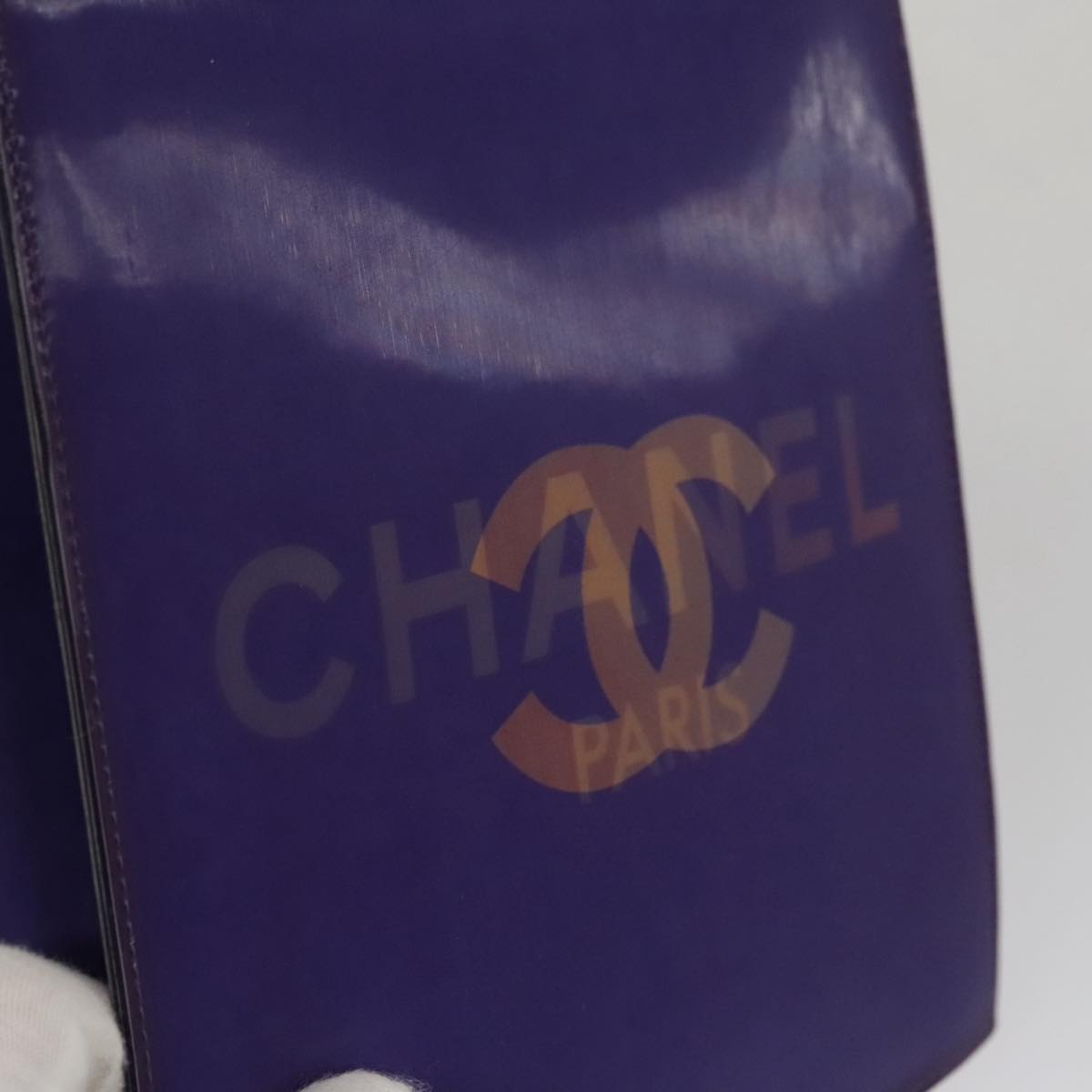 Chanel Coco Mark Purple Vinyl Tote Bag (Pre-Owned)