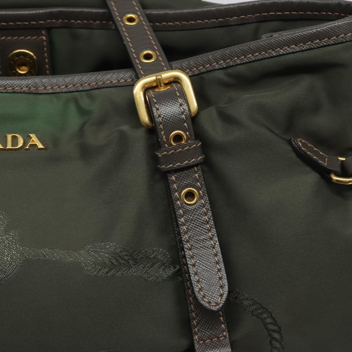 Prada Tessuto Khaki Nylon Tote Bag (Pre-Owned)