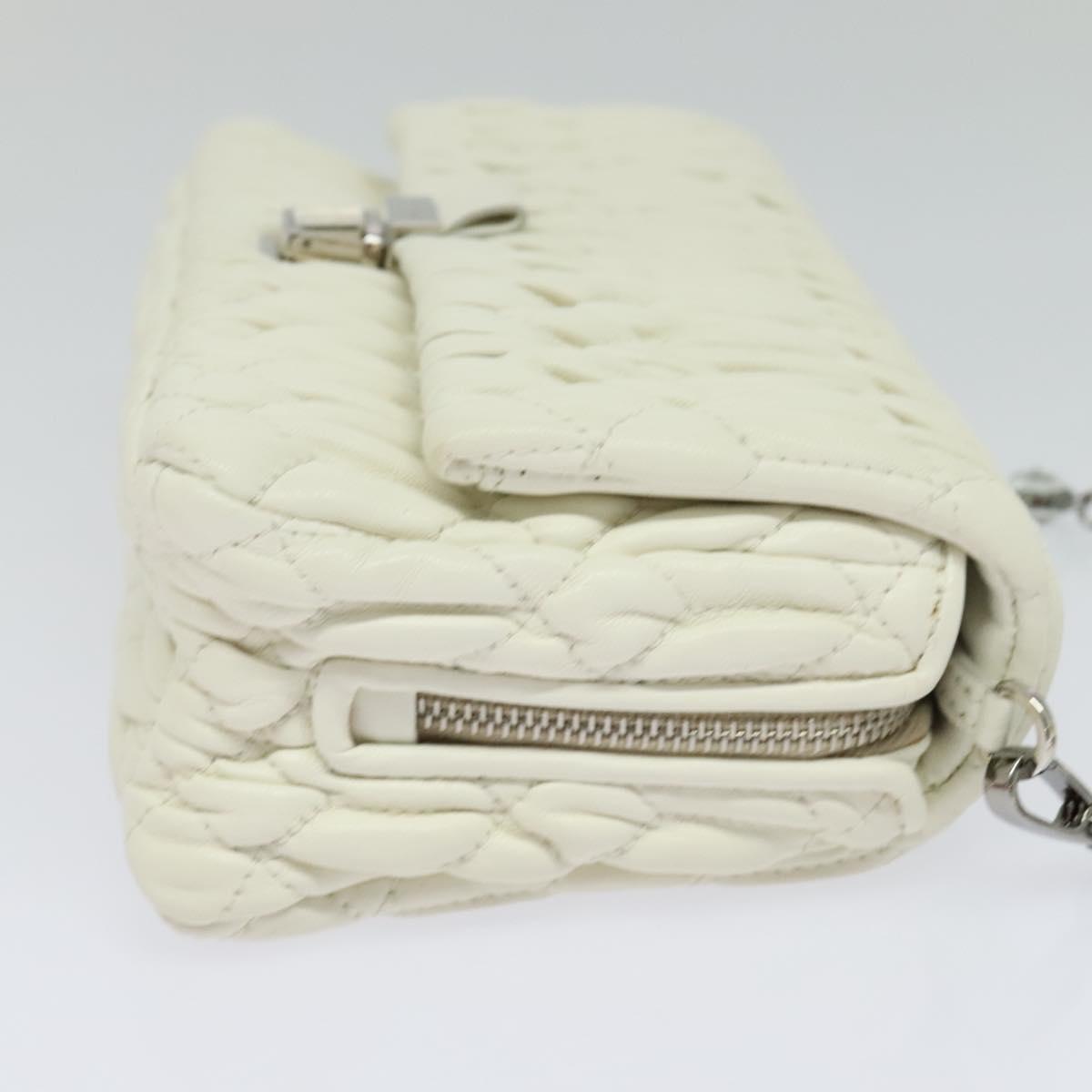 Miu Miu Crystal White Leather Shoulder Bag (Pre-Owned)
