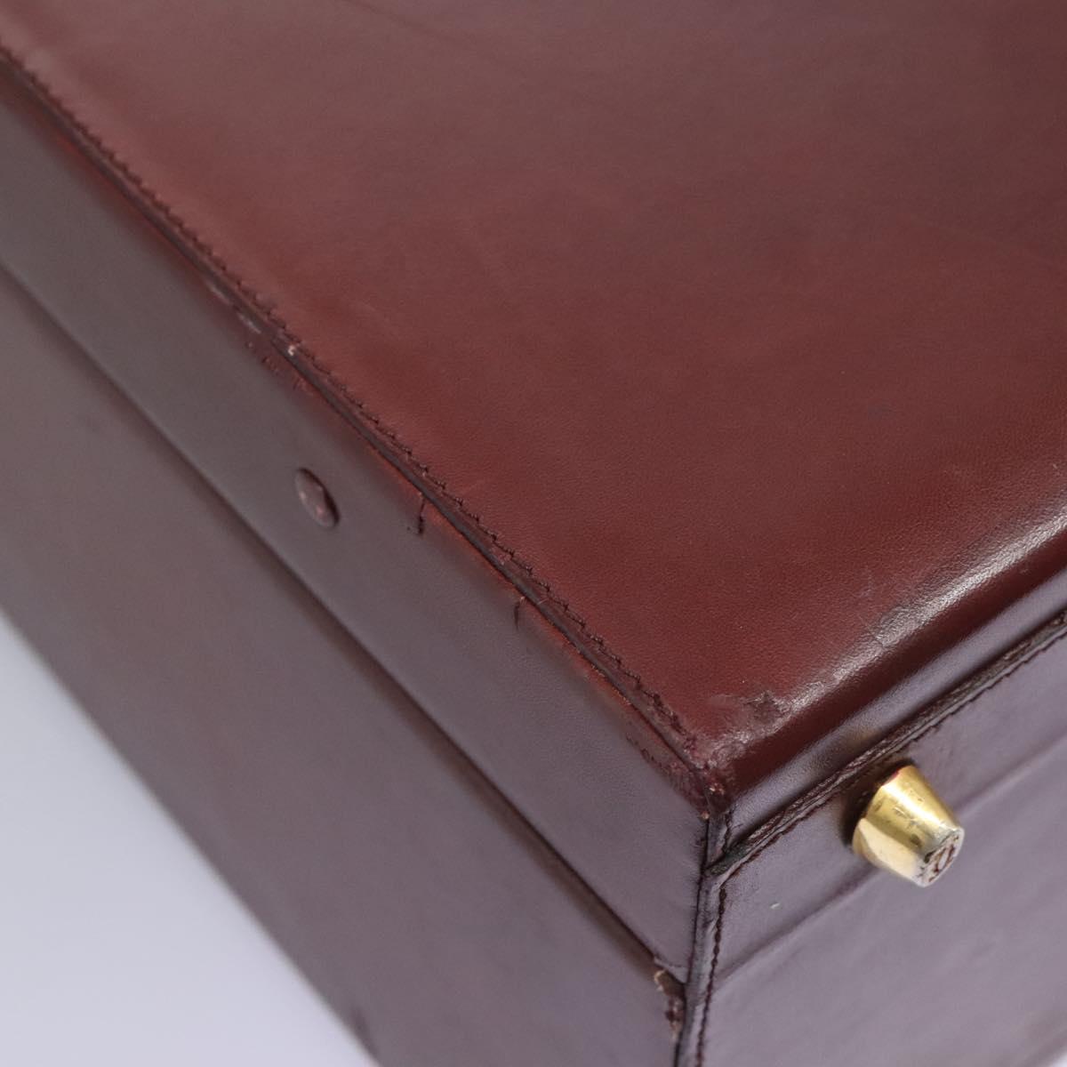Cartier Must De Cartier Burgundy Leather Travel Bag (Pre-Owned)