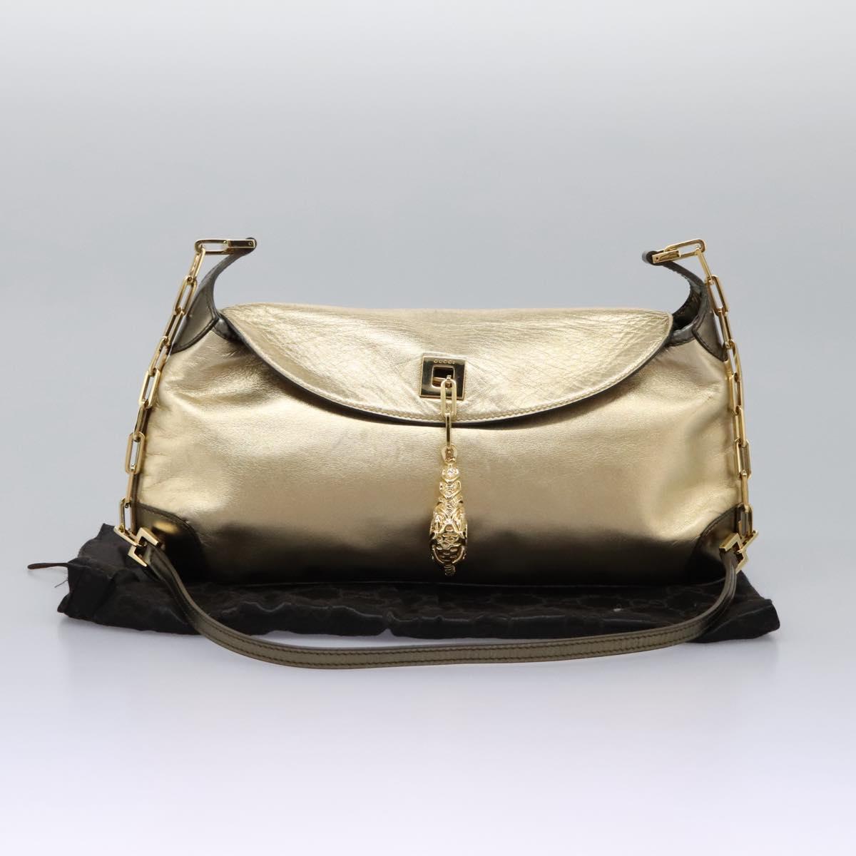 Gucci Jackie Vintage Gold Leather Shoulder Bag (Pre-Owned)