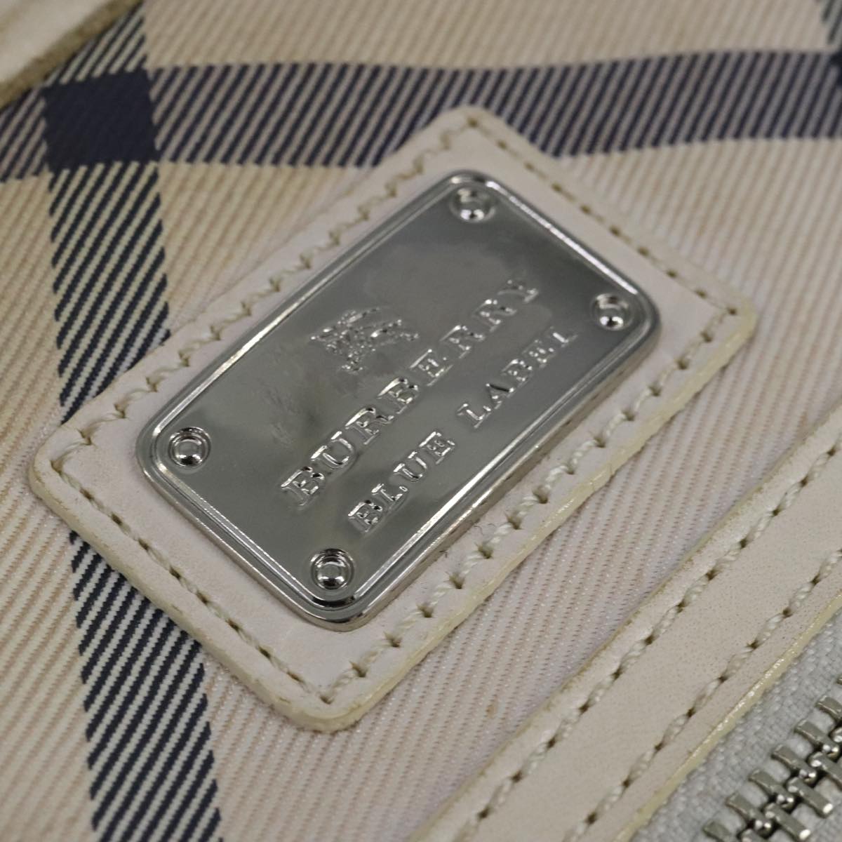 Burberry Nova Check White Canvas Tote Bag (Pre-Owned)