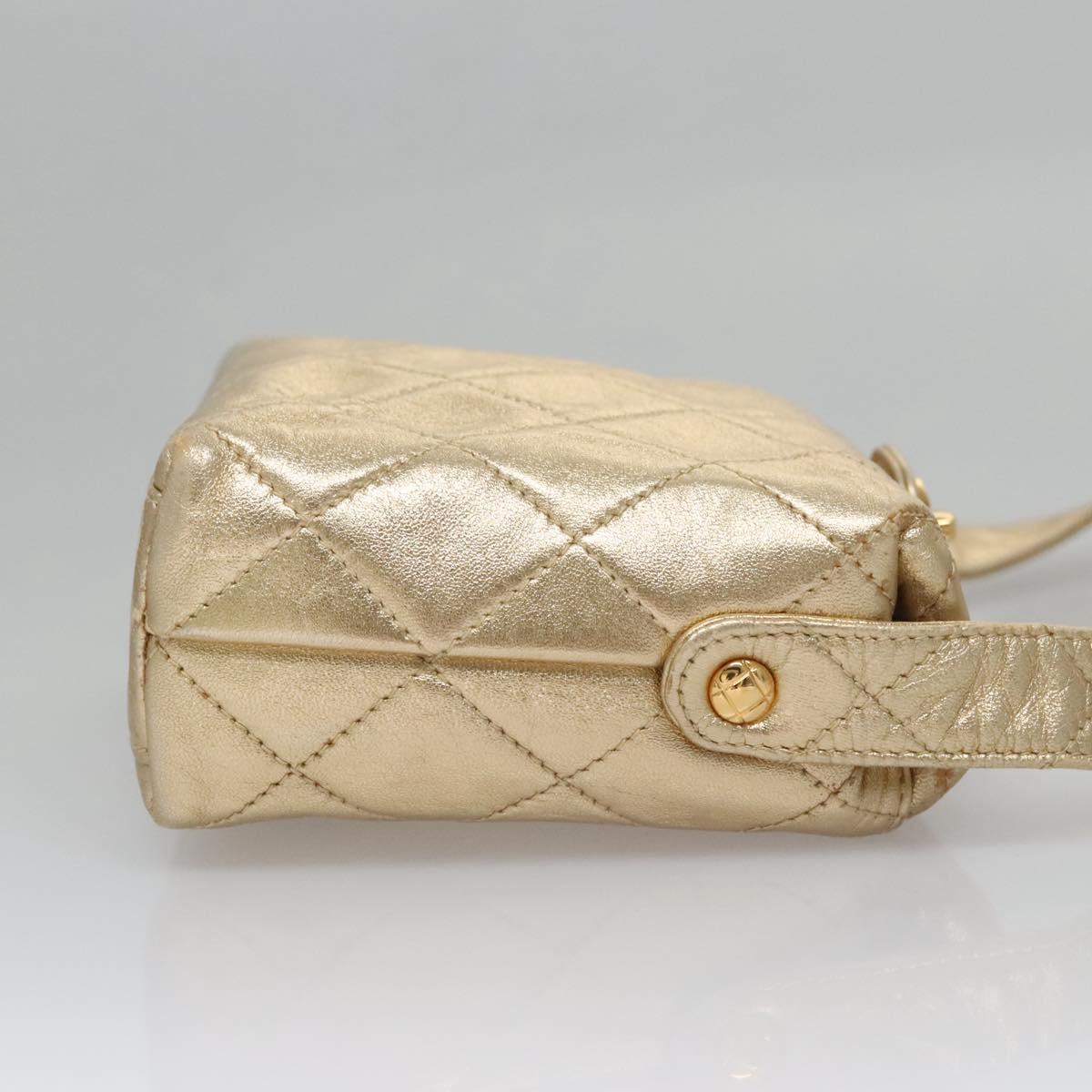 Chanel Quilted Gold Leather Shoulder Bag (Pre-Owned)