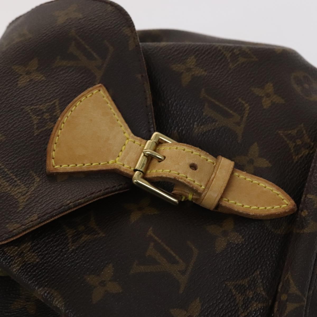 Louis Vuitton Montsouris Mm Brown Canvas Backpack Bag (Pre-Owned)