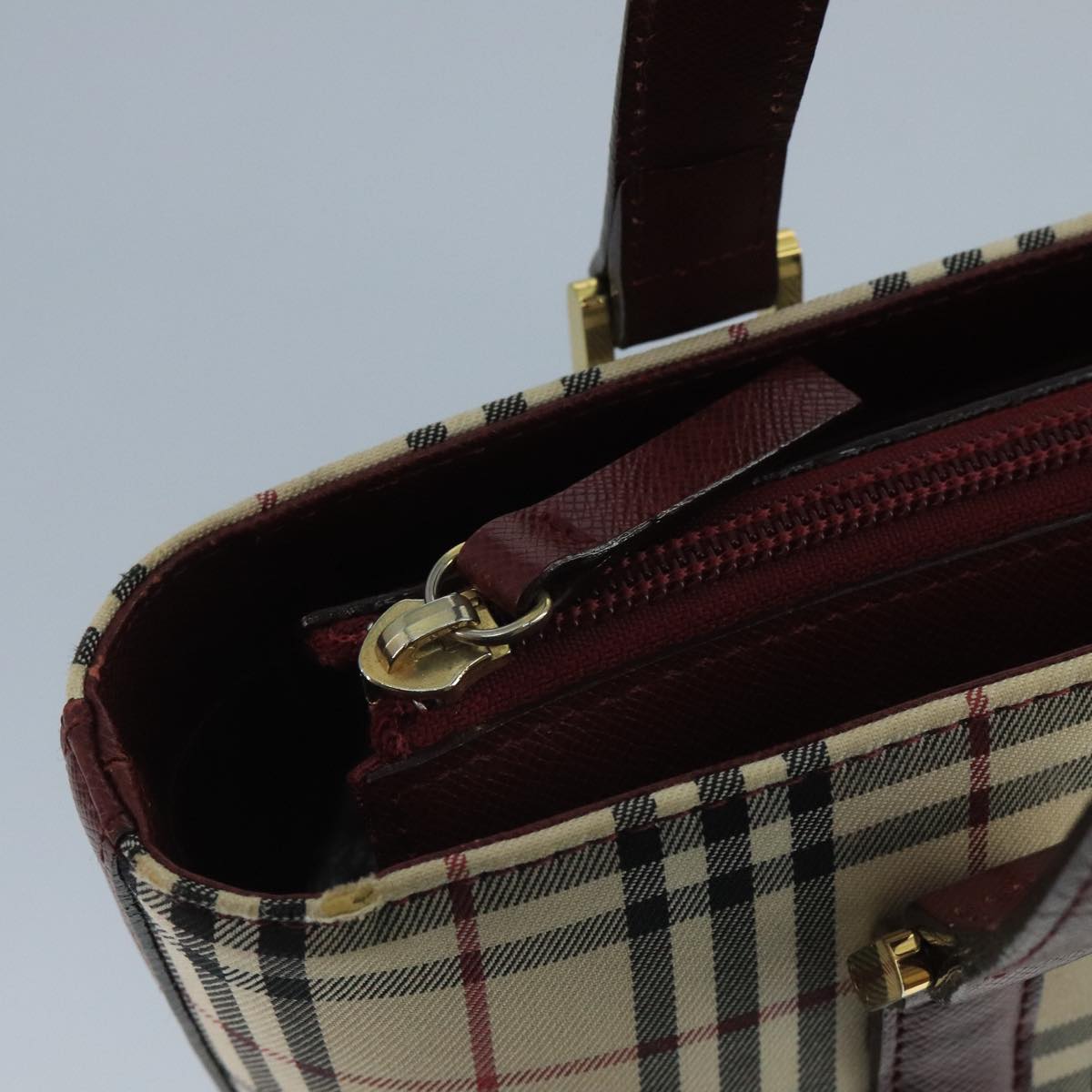 Burberry Nova Check Beige Canvas Tote Bag (Pre-Owned)