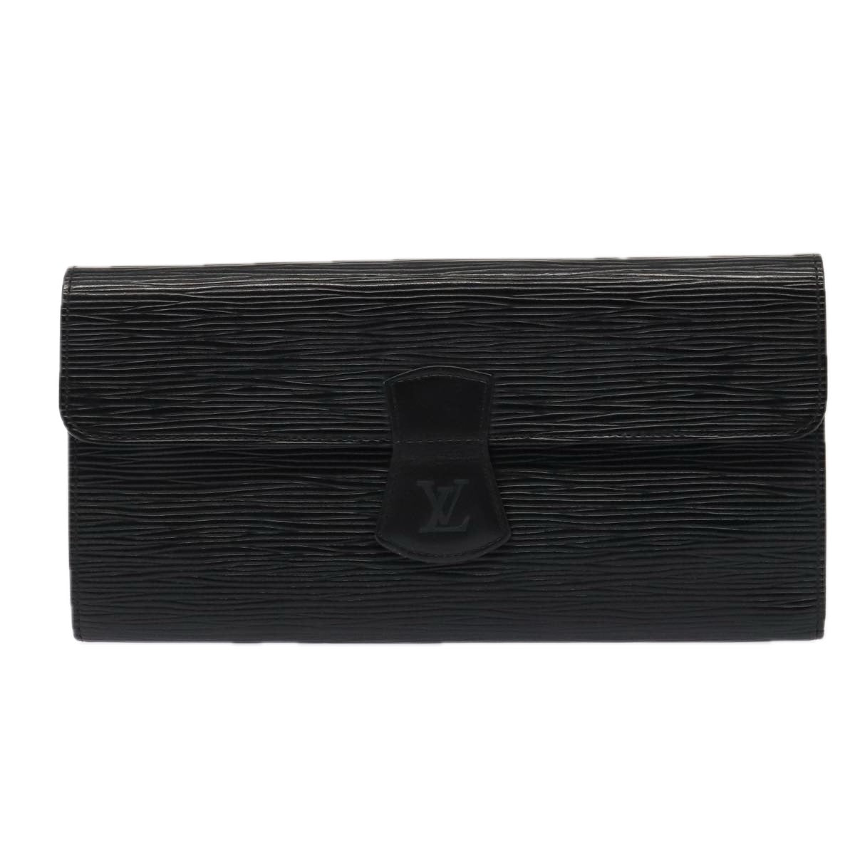 Louis Vuitton Rouleau Black Leather Clutch Bag (Pre-Owned)