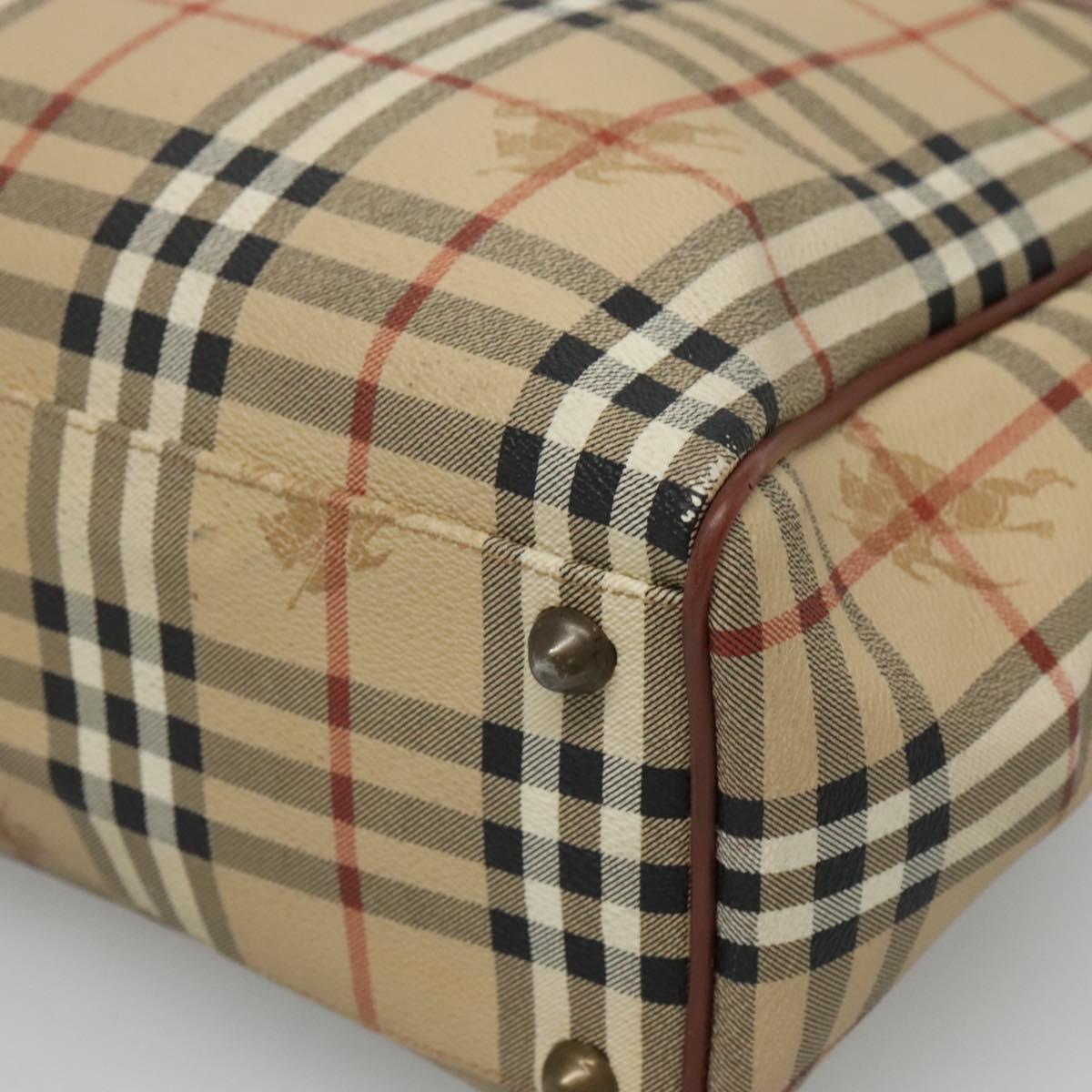 Burberry Nova Check Beige Canvas Shoulder Bag (Pre-Owned)