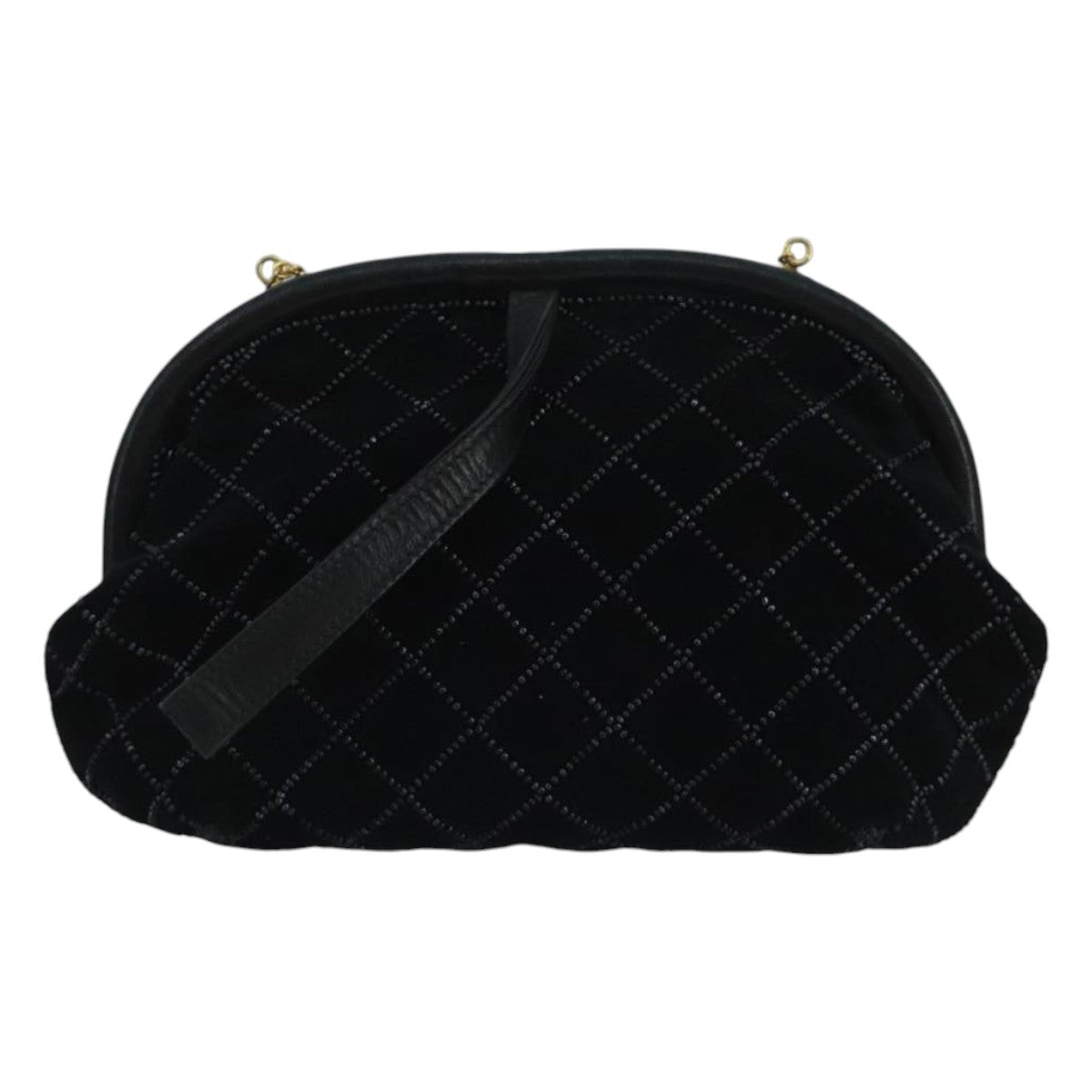 Bally Black Velvet Shoulder Bag (Pre-Owned)