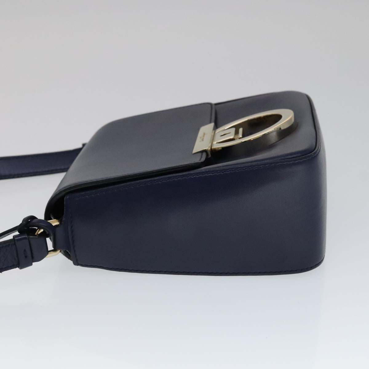 Salvatore Ferragamo Tassel Navy Leather Shoulder Bag (Pre-Owned)