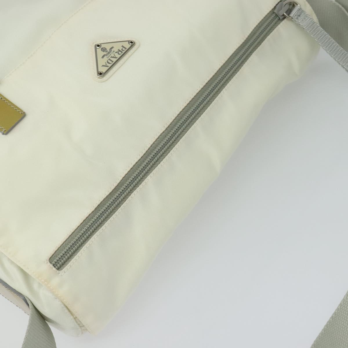Prada Re-Nylon Ecru Synthetic Shoulder Bag (Pre-Owned)