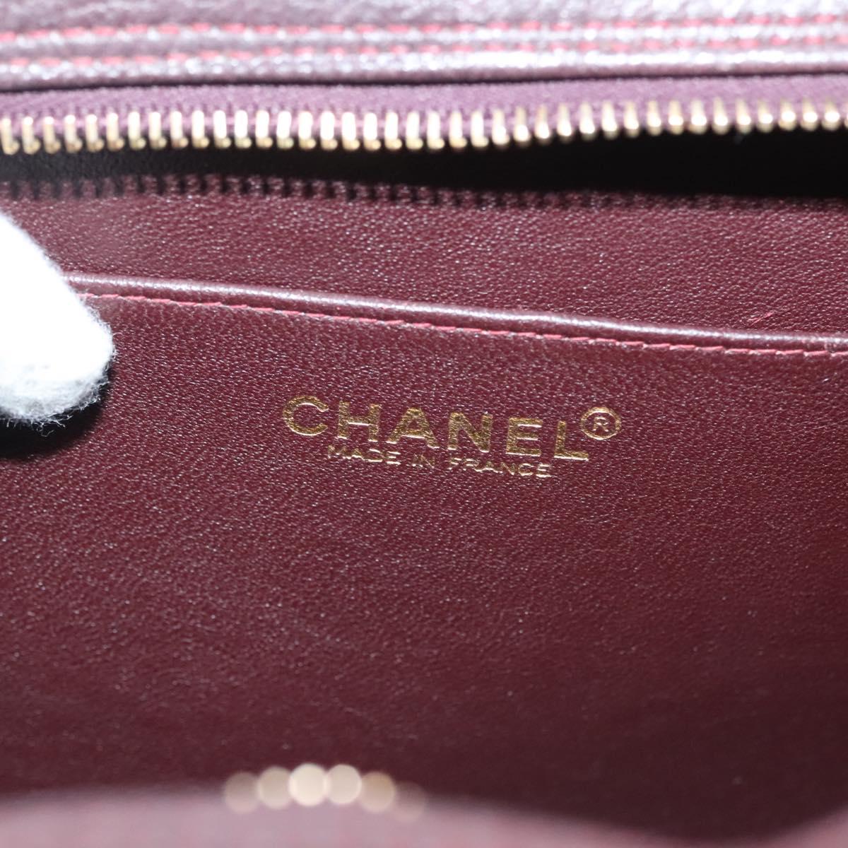 Chanel Chocolate Bar Burgundy Canvas Handbag (Pre-Owned)