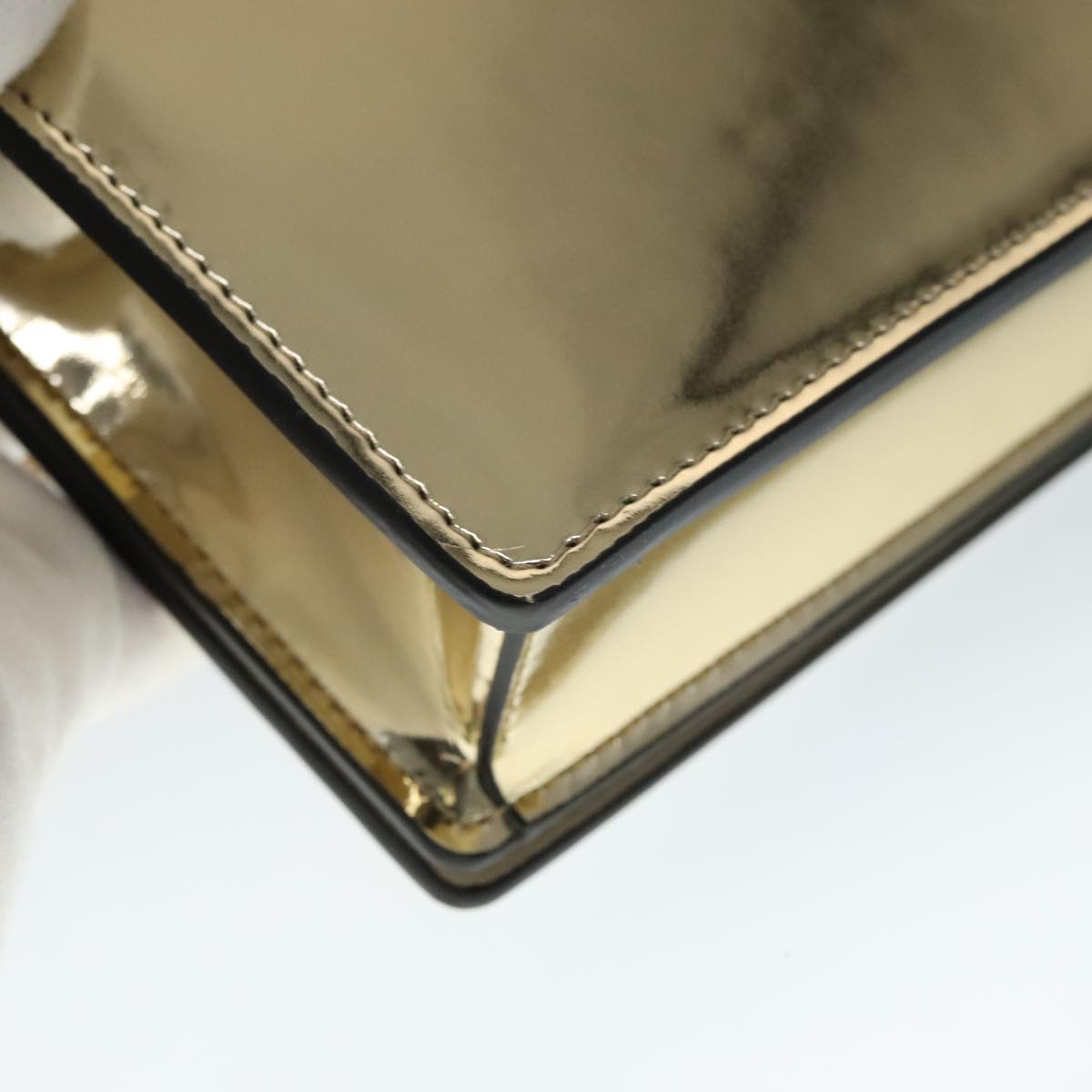 Versace Medusa Gold Patent Leather Shoulder Bag (Pre-Owned)