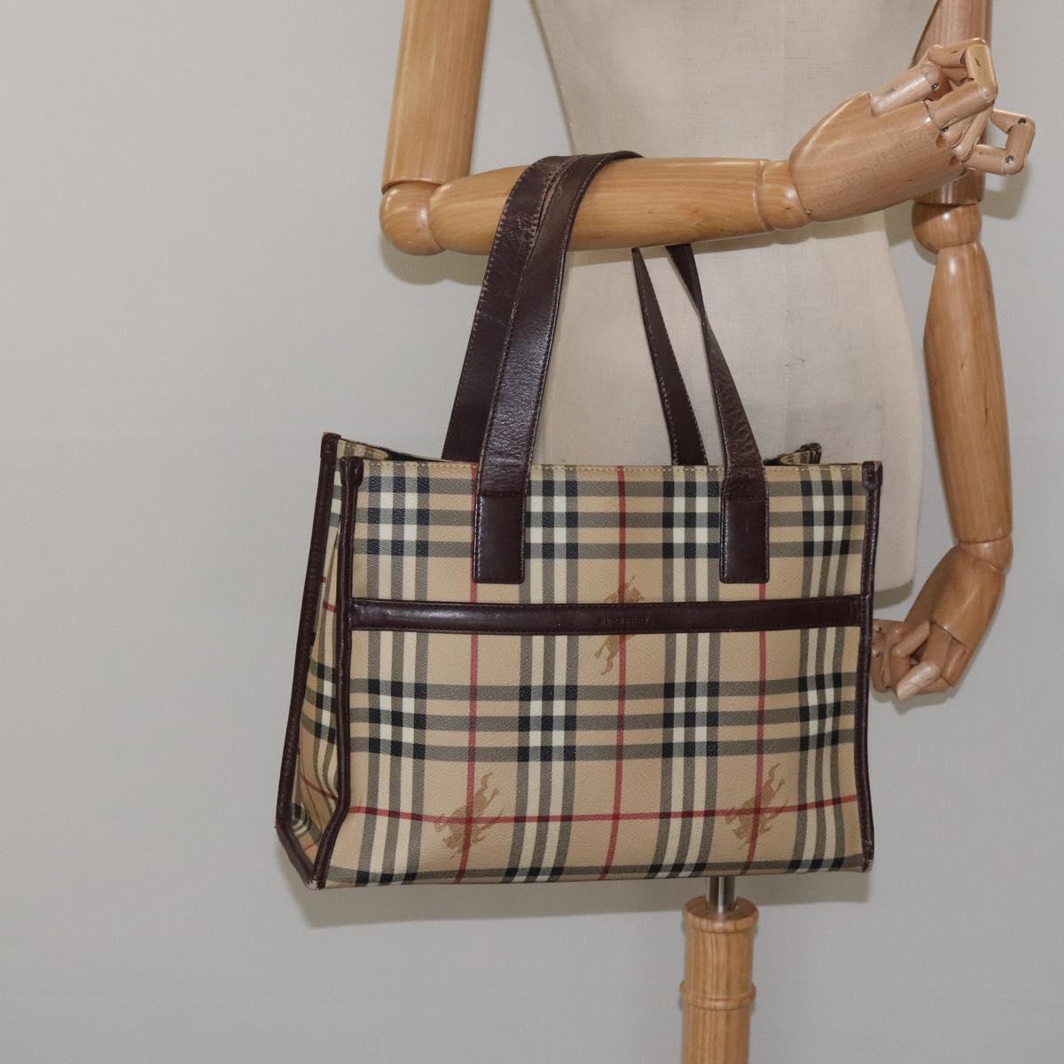 Burberry Nova Check Beige Canvas Tote Bag (Pre-Owned)