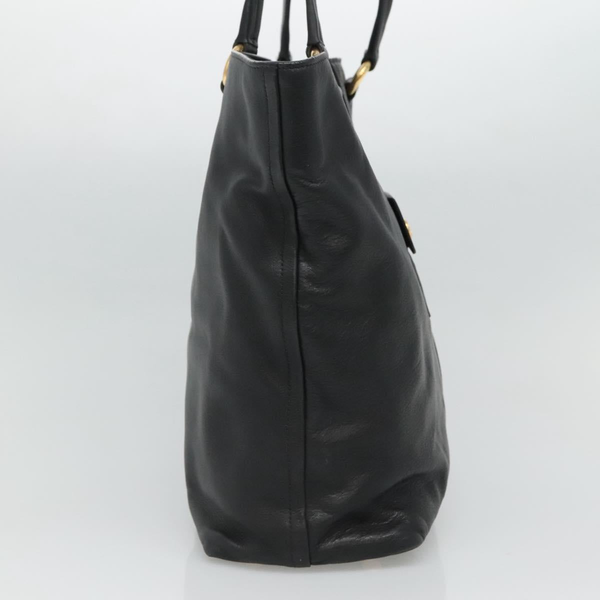 Prada Vitello Black Leather Tote Bag (Pre-Owned)