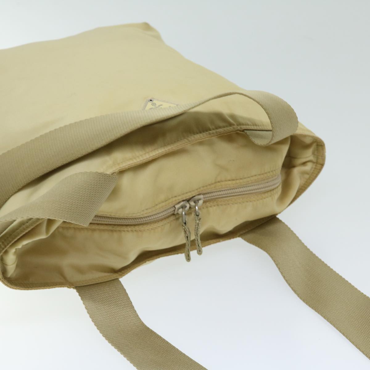 Prada Tessuto Beige Synthetic Shoulder Bag (Pre-Owned)