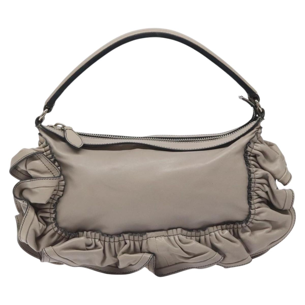 Valentino Garavani Grey Leather Shoulder Bag (Pre-Owned)