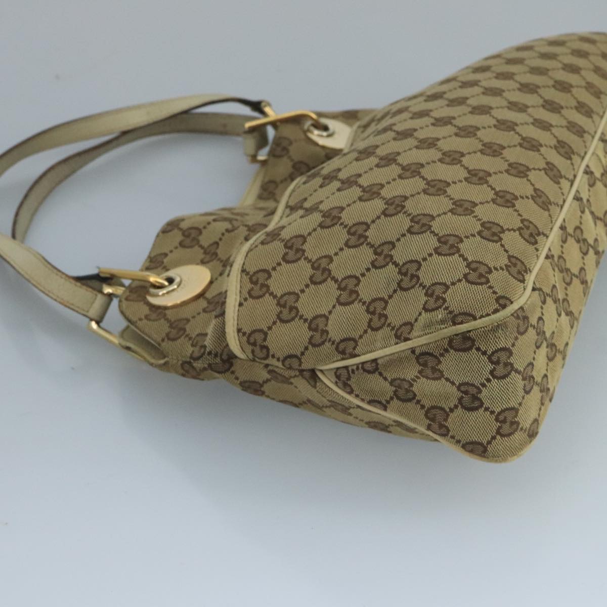 Gucci Gg Canvas Beige Canvas Tote Bag (Pre-Owned)